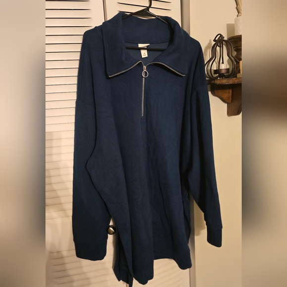 Ava & Viv Dark Blue Half-Zip Top - Picture 6 of 6